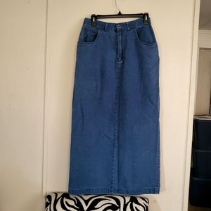 Casual corner denim maxi skirt